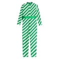 thumbnail image 4 of DPOIS Kids Girls Candy Cane Christmas Costume Long Sleeve Striped Unitards Jumpsuit Green 10, 4 of 5