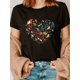 thumbnail image 1 of [Soft Bird T-Shirt] Vibrant Soft Women's Bird Lover Heart Graphic T-Shirt | Short Sleeve Crew Neck Casual Top with Bird Print, Perfect for Spring & Summer, 1 of 7