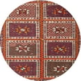 thumbnail image 1 of Ahgly Company Indoor Round Contemporary Dark Almond Brown Abstract Area Rugs, 4' Round, 1 of 6