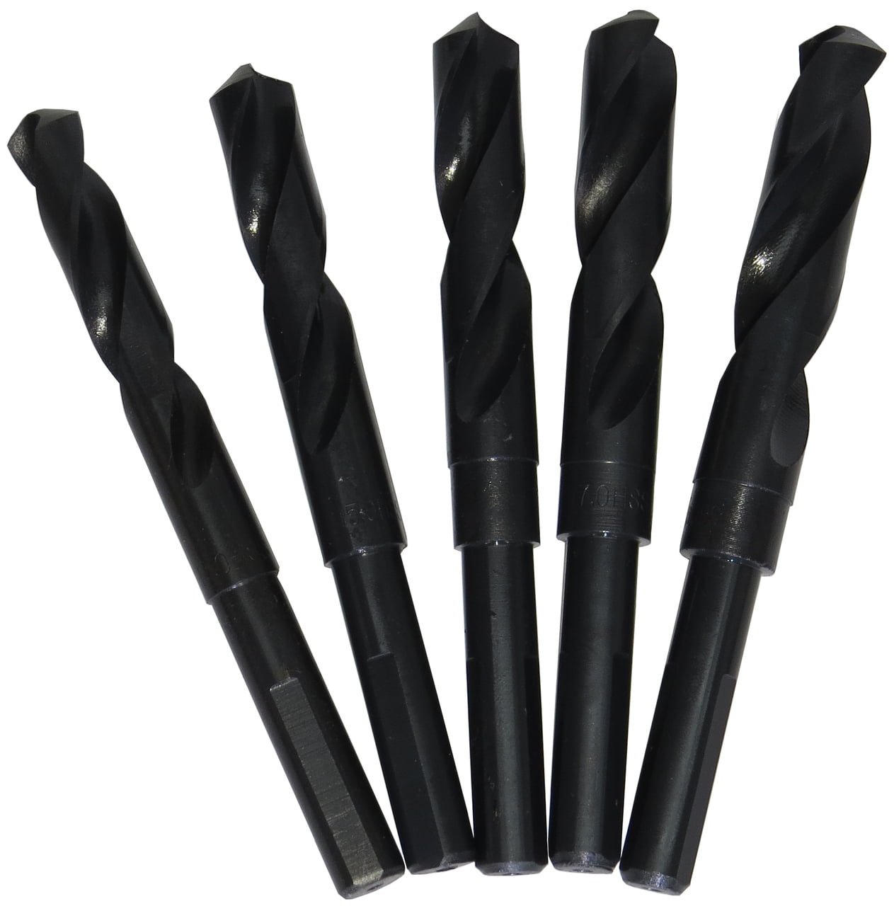 9/16"1" 5 Piece HSS Reduced Shank Drill Bit Set, Plastic Case Pouch