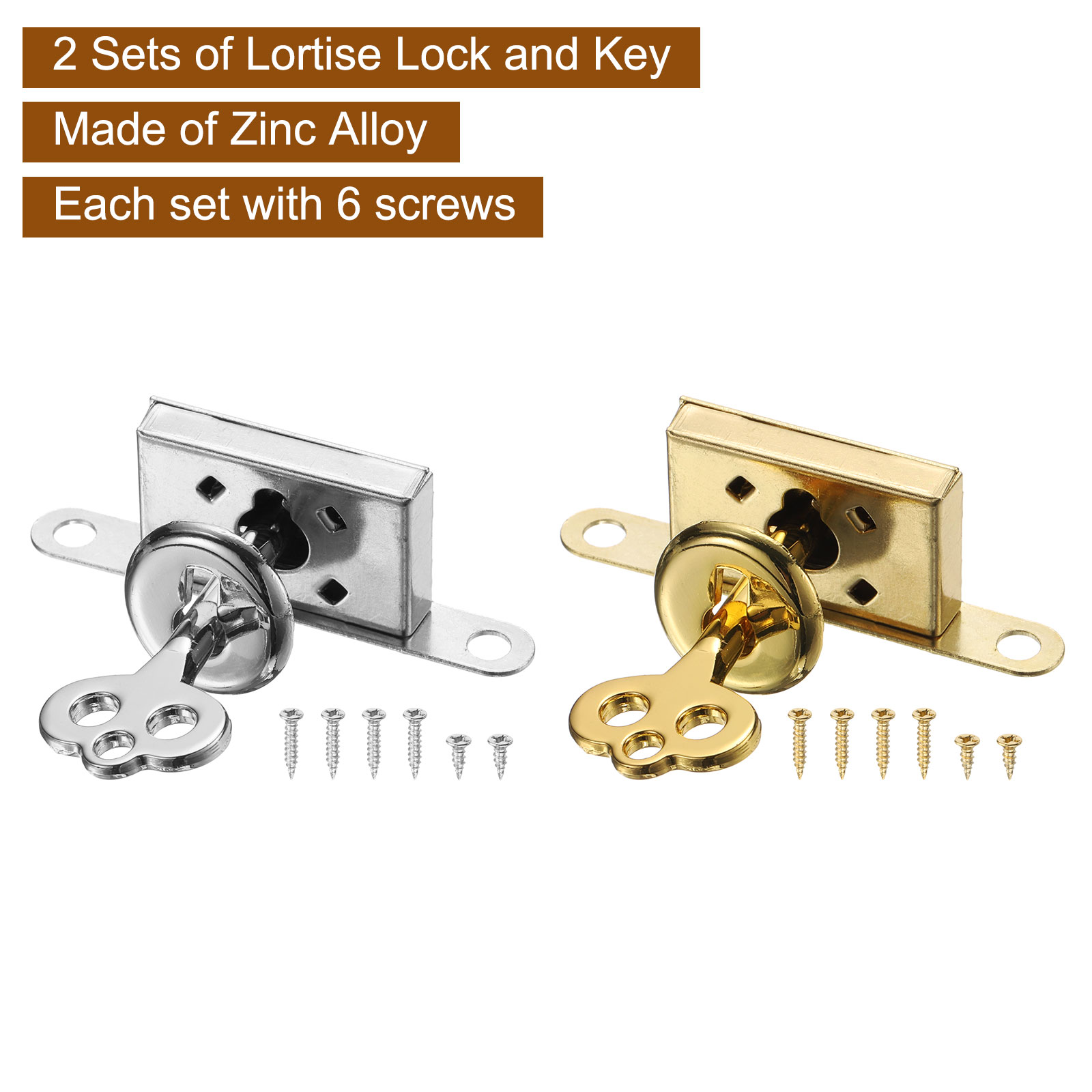 Unique Bargains Vintage Full Mortise Mini Locks Grey Black