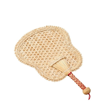 

Handmade Knitted Cattail Leaf Fan Handmade Cooling Fan Summer Handheld Fan Light Yellow (Cattail Leaf Shape)