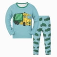 thumbnail image 5 of NOLDARES Baby Clothes Boy Toddler Fall Winter Outfit Cartoon Graphic Print Sweatshirt + Pants Set(Mint Green,7-8 Y), 5 of 5