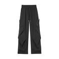 thumbnail image 3 of Men'S Baggy Cargo Pants Waterproof Wide Leg Elastic Waist Parachute Pants With Pockets Loose Streetwear Outdoor Hiking, 3 of 8