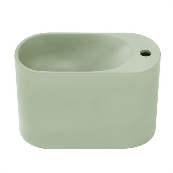 Arezzo 17.5" Right Side Faucet Wall-Mount Bathroom Sink in Palm Green