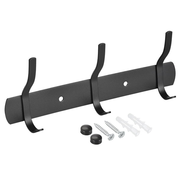 Gancho Perchero de Acero Inoxidable Unique Bargains Montado en Pared Con 3 Ganchos Negro