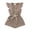 Khaki, variant on Girls Jumpsuit Button Up Fly Sleeve Solid Playsuit Clothes for Kids Denim Jumpsuit 0-5 Years ,2-3 Years
