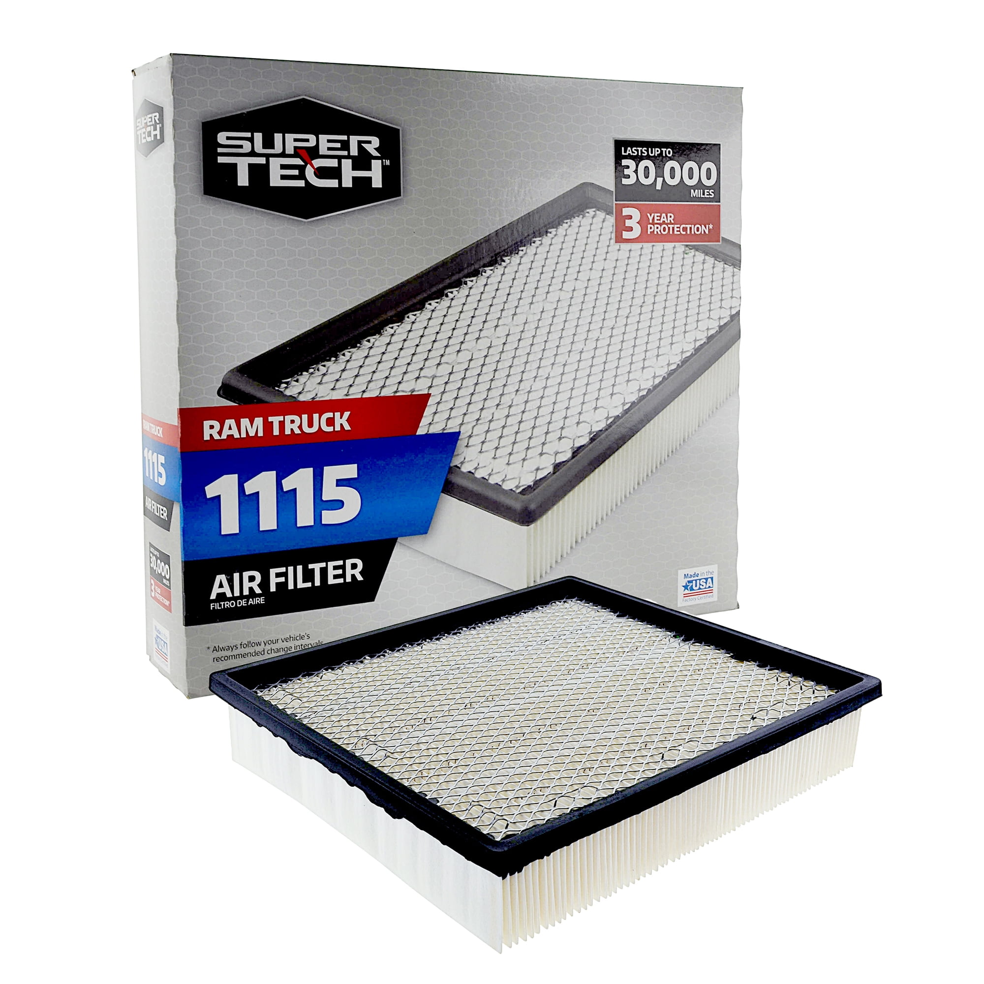 SuperTech 1115 Engine Air Filter, Replacement Filter for Chrysler or