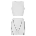 thumbnail image 3 of REORIAFEE Casual 2 Pieces Set for Women Y2K 2023 Summer Outfits Suit 90s Outfit Women's Summer Sleeveless Crewneck Slim Tops Short Pants Comfortable Two Piece Set White L, 3 of 5