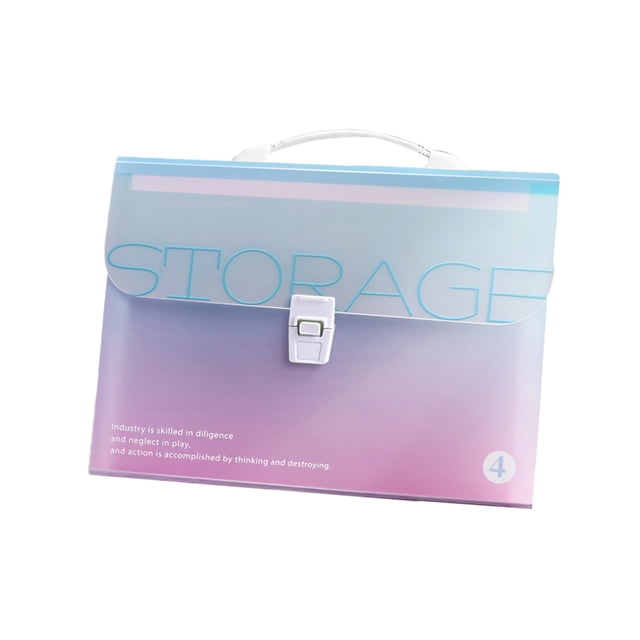 Btomtd Handheld Organ Bag Multi-layer Folder Student Test Paper Storage Bag Large Capacity Briefcase File Bag, Blue
