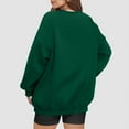 thumbnail image 4 of Oversized Crew Neck Sweatshirts Women Loose Fit Ladies Fleece Crewneck Sweatshirt No Hood Trendy Fall Tops Dark Green S, 4 of 4