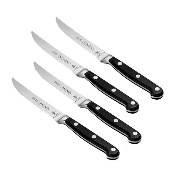 Tramontina Pro Series 4 Piece Forged 5 Inch Serrated Steak Knife Set