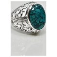 thumbnail image 4 of Bague Turquoise Pierre Précieuse Turquoise Naturelle Design Unique Fait Main Bague de Fiançailles, 4 of 9