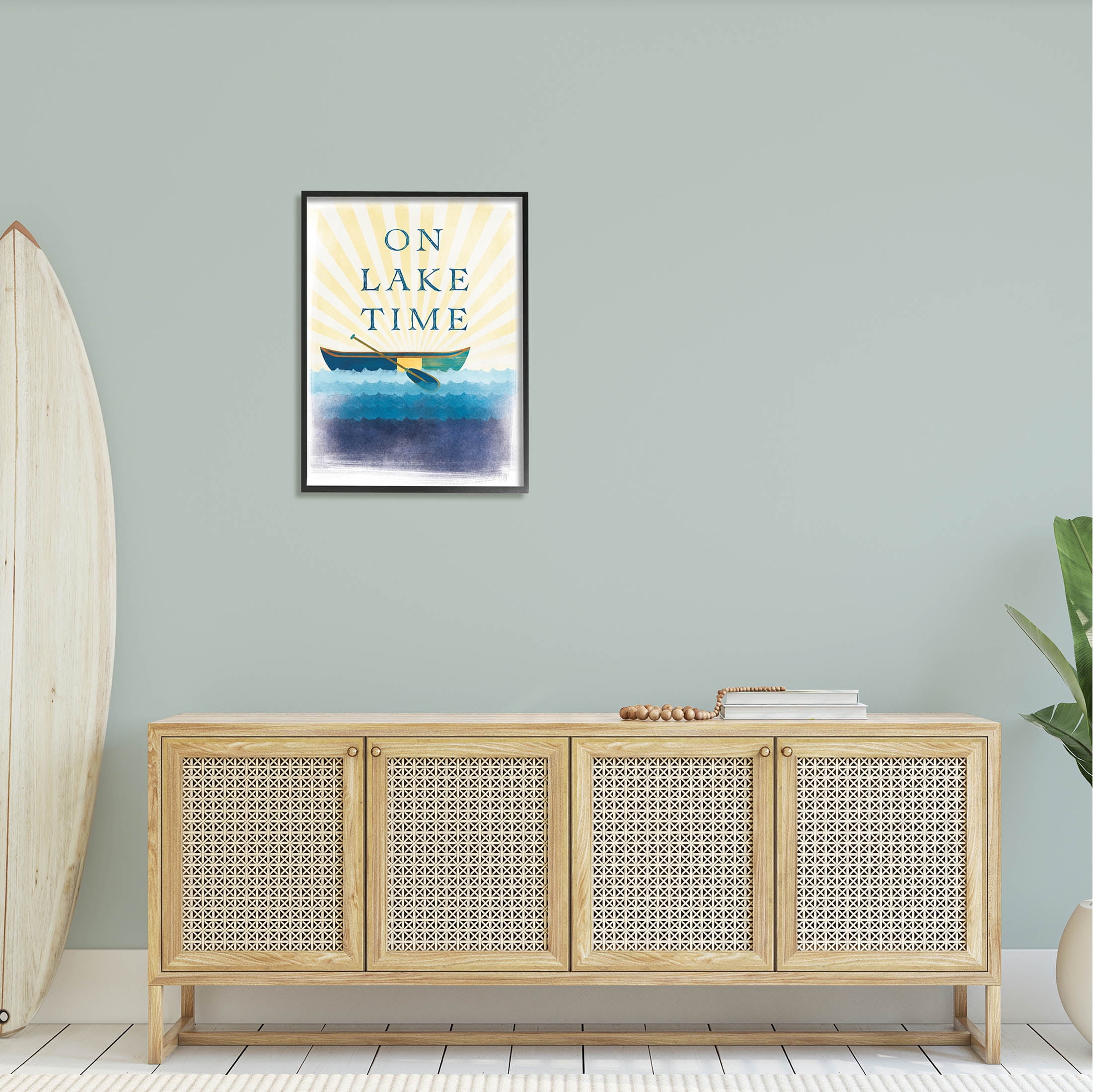 Stupell Industries On Lake Time Relaxing Sun Rays Graphic Art Black Framed Art Print Wall Art, Design by JJ Design House LLC