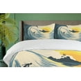 thumbnail image 4 of Ambesonne Ocean Duvet Cover Set, Cloudy Tropical Island, 2-Calking, Beige Yellow Navy, 4 of 7