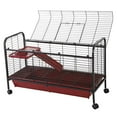 thumbnail image 4 of Pawhut Metal Wire Small Animal Pet Cage with Wheels, Red & Black, 42”, 4 of 10