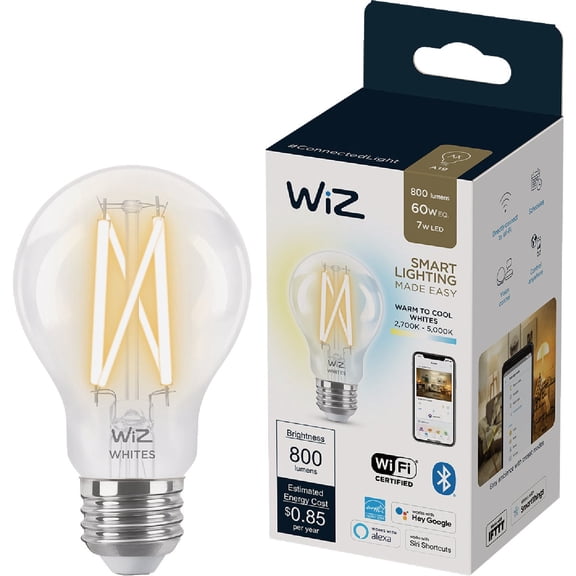 Wiz 60W Equivalent A19 Medium Smart Filament LED Light Bulb 603910