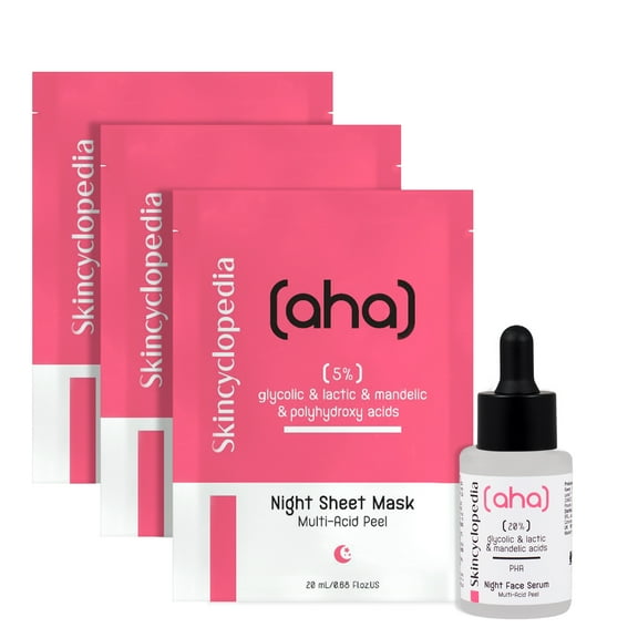 Skincyclopedia Facial Serum Treatment Set, Glycolic  Mandelic & Lactic, Exfoliates for Brighter Skin, Fine Lines & Wrinkles, Even Skin Tone, Stimulates Collagen, Treats Bumpy Texture & Large Pores