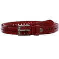 thumbnail image 2 of Women's 3/4" (17 mm) Full Grain Leather Perforated Skinny Stitched-Edge Belt, 2 of 2