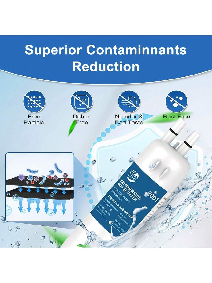 W10295370A EDR1RXD1 Refrigerator Water Filters,Compatible With Whirlpool Refrigerator Water Filter 1, Compatible With W10295370, EDR1RXD1, P4RFWB,  46-9081,  46-9930, White,Z001