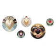 thumbnail image 2 of Designart "Shining Contemporary White Heart I" Romantic Abstract Metal Wall Art Set of 5 Piece, 2 of 5