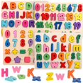 thumbnail image 2 of Children Wooden Alphabet Number Puzzles Kids ABC Letter Number Shape Puzzles Educational Learning Toys Gifts, 2 of 3