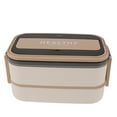 thumbnail image 2 of CHICIRIS Lunch Box, Lunchbox, Bento Boxes, Double Layer, 1400ml With Cutlery, Stainless Steel, With Cutlery, Portable Bento Box For Work, School, Office, 2 of 8
