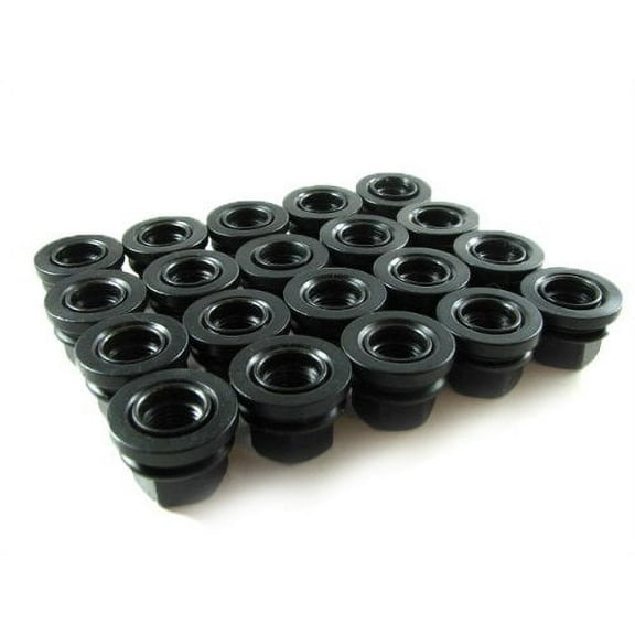 EZAccessory Wheel Lug Nuts Replacement For Ford F250 F350 2003-2019 14x1.5 Thread Flat Washer Black Set of 32