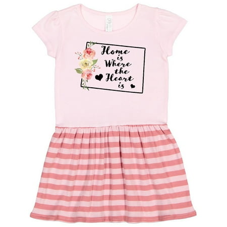 

Inktastic Colorado Home is Where the Heart is with Watercolor Floral Gift Toddler Girl Dress