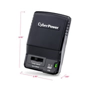 CyberPower CPUAC1U1300 - Universal Power Adapter, 1300mA, USB & Round-Pin Connectors, 7 Tips, Folding Plug