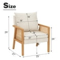 thumbnail image 4 of Apeaka Mid-century Living Room chairs with Rattan Armrests for bedroom（Beige）, 4 of 6
