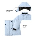 thumbnail image 2 of ZSHOW Girl's Winter Coat Water Resistant Puffer Jacket with Hood Outerwear Coat Light Blue 10/12, 2 of 8