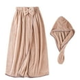 thumbnail image 1 of Ensemble de Serviette de Bain en Velours Corail, Robe de Douche et Bonnet, Doux et Absorbant, Design des Fabricants pour un Confort Accru et les Cheveux, 1 of 7