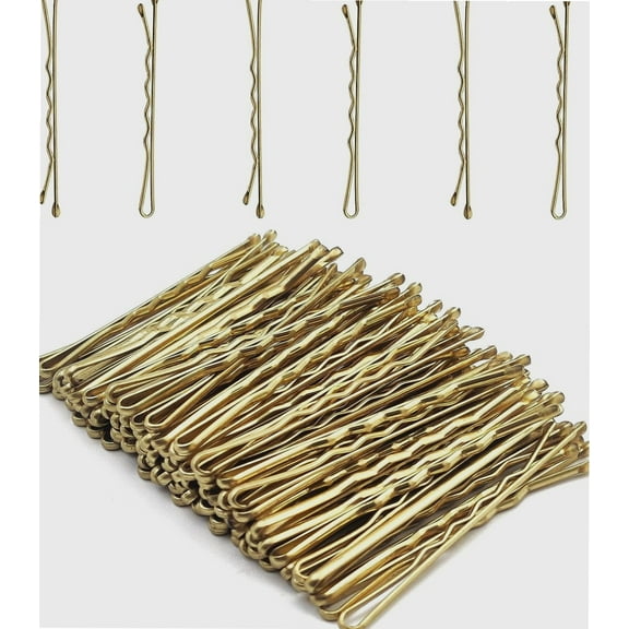100 Pcs Hair Bobby Pins for Women — 5cm Blonde Hair Grips for Thick Hair — Easy to Take Everywhere Long Hair Pins for Hairdressing Makeup Styling