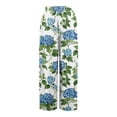 thumbnail image 4 of Dress Pants Women Petite High Waisted Wide Leg Summer Beach Vacation Pants Boho Lounge Casual Palazzo Trousers, 4 of 7