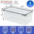 thumbnail image 5 of Sorbus 4-Pack Black Plastic Stackable Food Storage Containers, 5 of 7