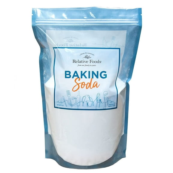 Relative Foods Baking Soda for Cooking, cleaning,&More-Gluten Free Sodium Bicarbonate Baking Mix w/No Preservatives-Pure Bulk Baking Soda for Baking (5,Pounds)Mined from the earth with nothing added.