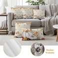 thumbnail image 6 of White Pumpkin Fall Outdoor Waterproof Pillow Covers, Thanksgiving Eucalyptus Leaves Vintage Decorative Square Throw Pillowcase Sofa Cushion Sham for Patio/Couch/Chair, 18"x18" 2 Pack, 6 of 8