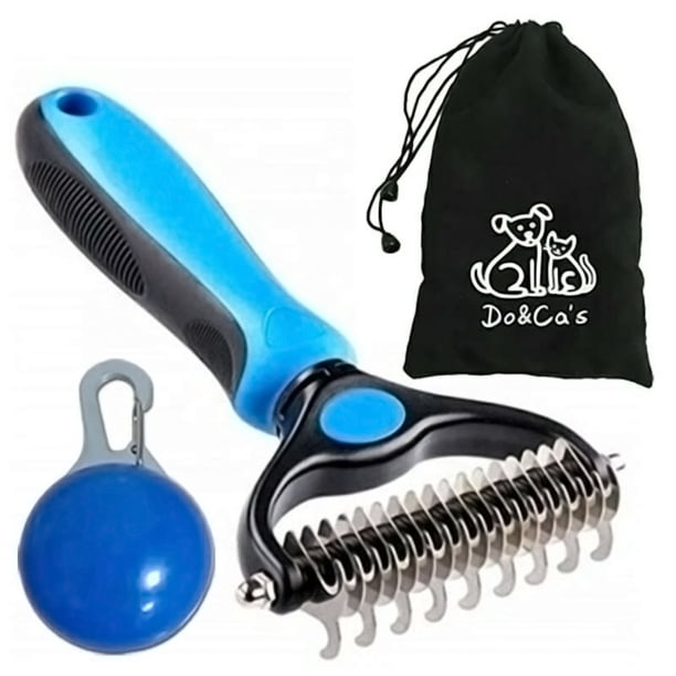 COSMONIC Pet Grooming Tool 2 Sided Undercoat Rake for Cats & Dogs