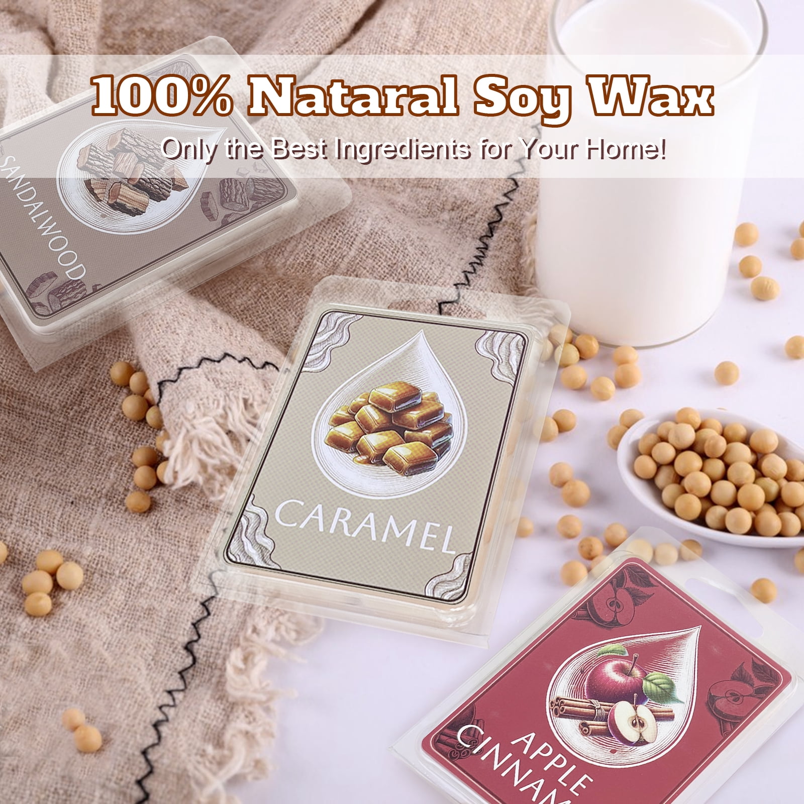 Soy Wax Melts Cubes Strong Scent Wax Melts Variety Fragrance Melts for Spa Yoga Relaxing Bath