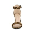 thumbnail image 6 of BLISSFUL STEP Women's Shoes Ankle Strap Block Heel Buckle Open Toe Sandals Leopard 7.5, 6 of 8