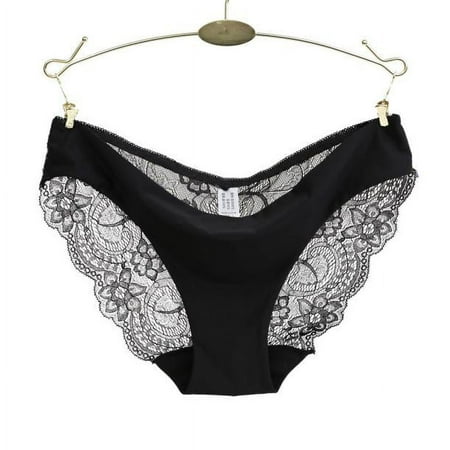 Wefuesd Panties for Women  Women Lace Panties Seamless Cotton Panty Hollow Briefs Underwear  Cotton Underwear for Women  Womens Underwear  Seamless Underwear for Women Black S