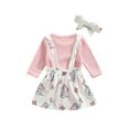 thumbnail image 3 of Seyurigaoka Baby Girl’s Elephant Long Sleeve Romper and Suspender Skirt  Headband, 3 of 6