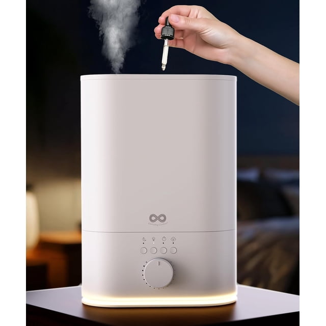 Cool Mist Humidifiers for Bedroom (6L) - Large Room No-Filter, Quiet Air Corded Humidifier for Plants, Baby, Allergies, Dry Skin, Congestion, 60 Hr Run Time, Easy Clean
