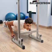 BalanceFrom Multi-Function Dip Stand, Steel, 500-Pound Capacity, Gray, Exercise Power Stand