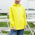 thumbnail image 4 of SERTG Child Child Oversized Full Zip Hoodie Casual Long Sleeve Raincoat Outerwear Cute Waterproof Rain Jacket with Pockets(Yellow,7-8 Years), 4 of 5