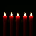 Rhytsing 10" PushActivated 5Pcs Red Flameless Taper Candles with Timer