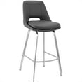thumbnail image 2 of Home Square 30" Stainless Steel Counter Stool in Gray Faux Leather - Set of 2, 2 of 10