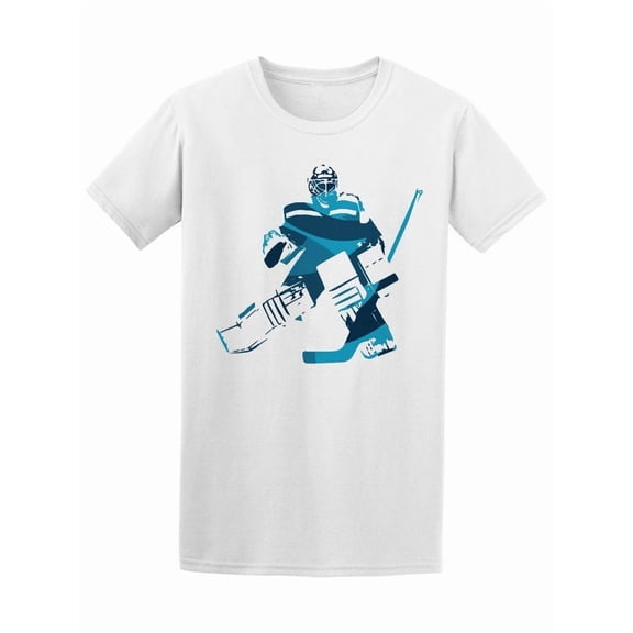 Abstract Blue Ice Hockey Goalie T-Shirt Men -Image by Shutterstock, Male XX-Large
