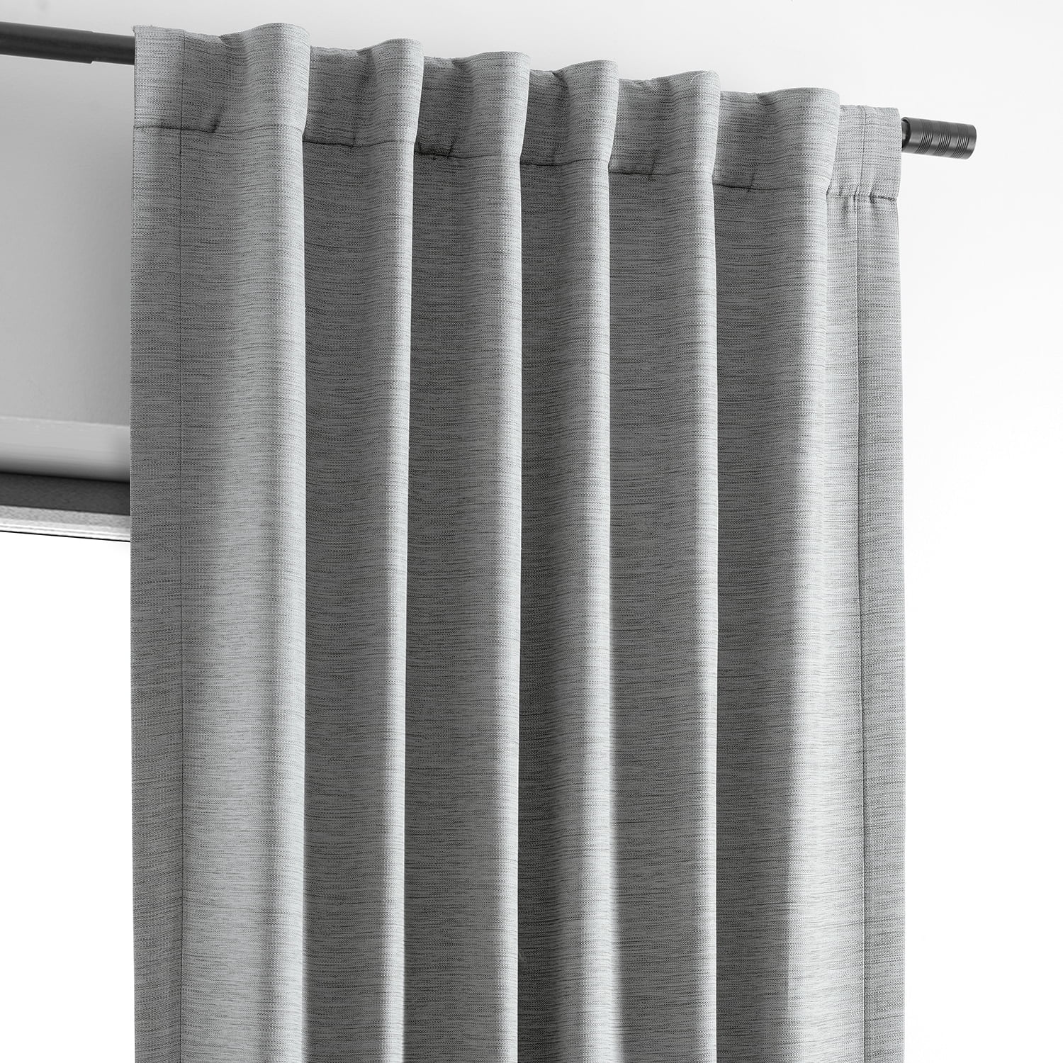 Half Price Drapes Vista Grey Bellino Textured Faux Linen Room Darkening Curtains For Bedroom & Living Room Curtains(1 Panel), Curtains 120 Inches Long, 50W X 120L